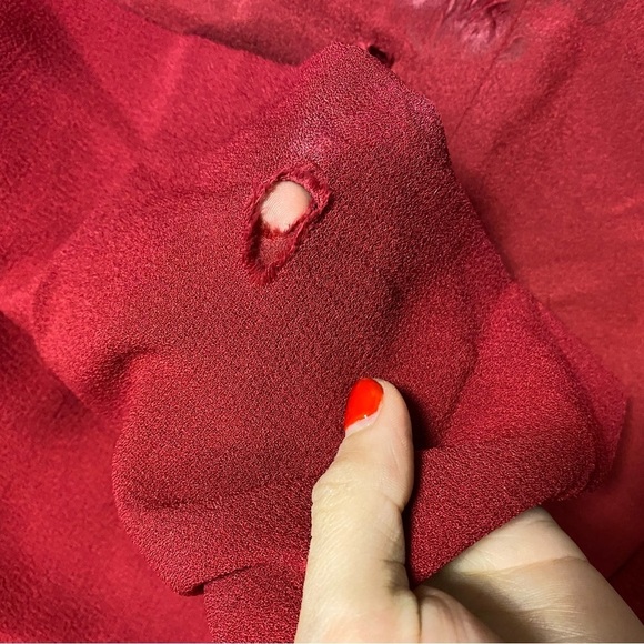 Dress The Population | Iris Side Slit Crepe Gown In Garnet Red Size S - Picture 9 of 12